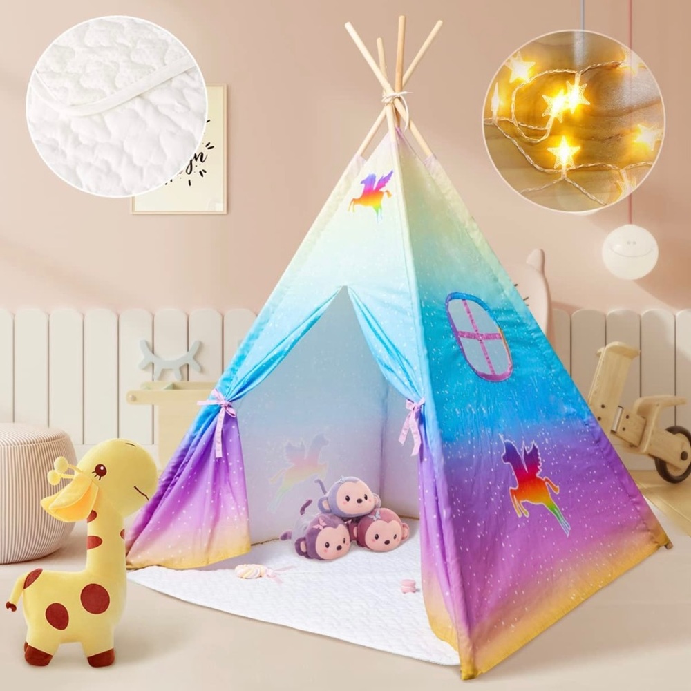 Rainbow Unicorn Teepee Set